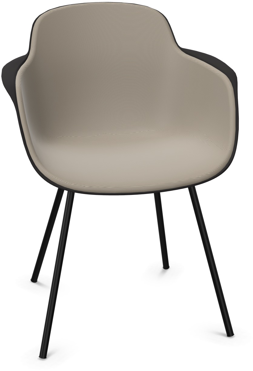 SICLA gepolstert in Beige / Schwarz präsentiert im Onlineshop von KAQTU Design AG. Stuhl mit Armlehne ist von Infiniti Design