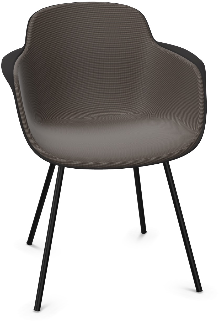 SICLA gepolstert in Graubraun / Schwarz präsentiert im Onlineshop von KAQTU Design AG. Stuhl mit Armlehne ist von Infiniti Design