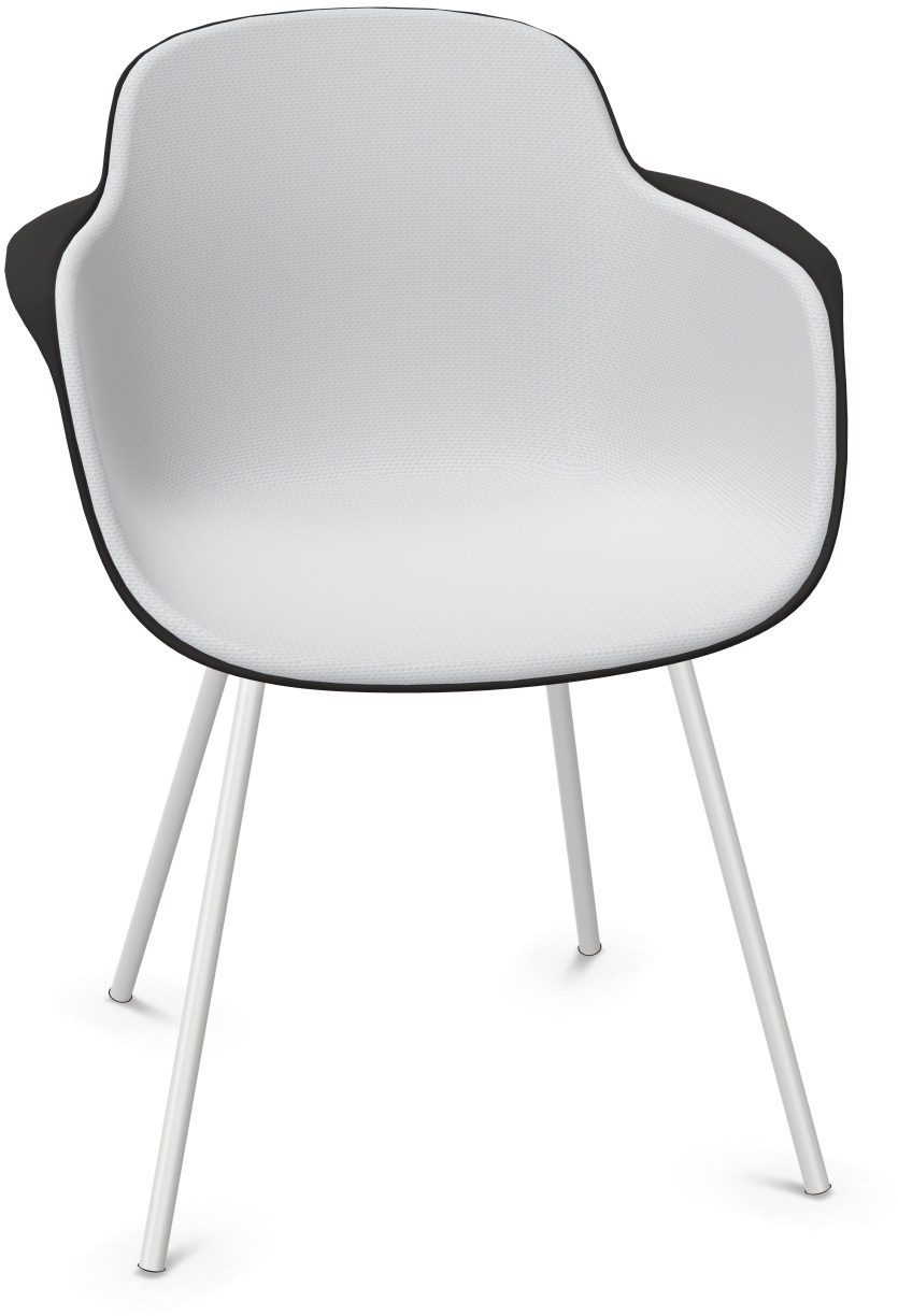 SICLA gepolstert in Grau / Schwarz / Weiss präsentiert im Onlineshop von KAQTU Design AG. Stuhl mit Armlehne ist von Infiniti Design