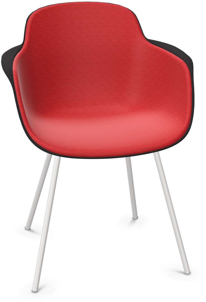 SICLA gepolstert in Rot / Schwarz / Weiss präsentiert im Onlineshop von KAQTU Design AG. Stuhl mit Armlehne ist von Infiniti Design
