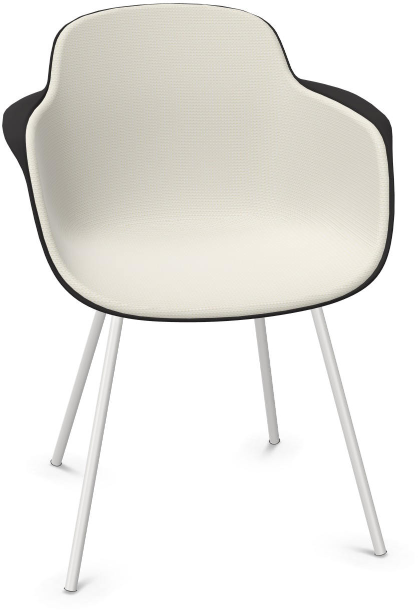 SICLA gepolstert in Sandweiss / Schwarz / Weiss präsentiert im Onlineshop von KAQTU Design AG. Stuhl mit Armlehne ist von Infiniti Design