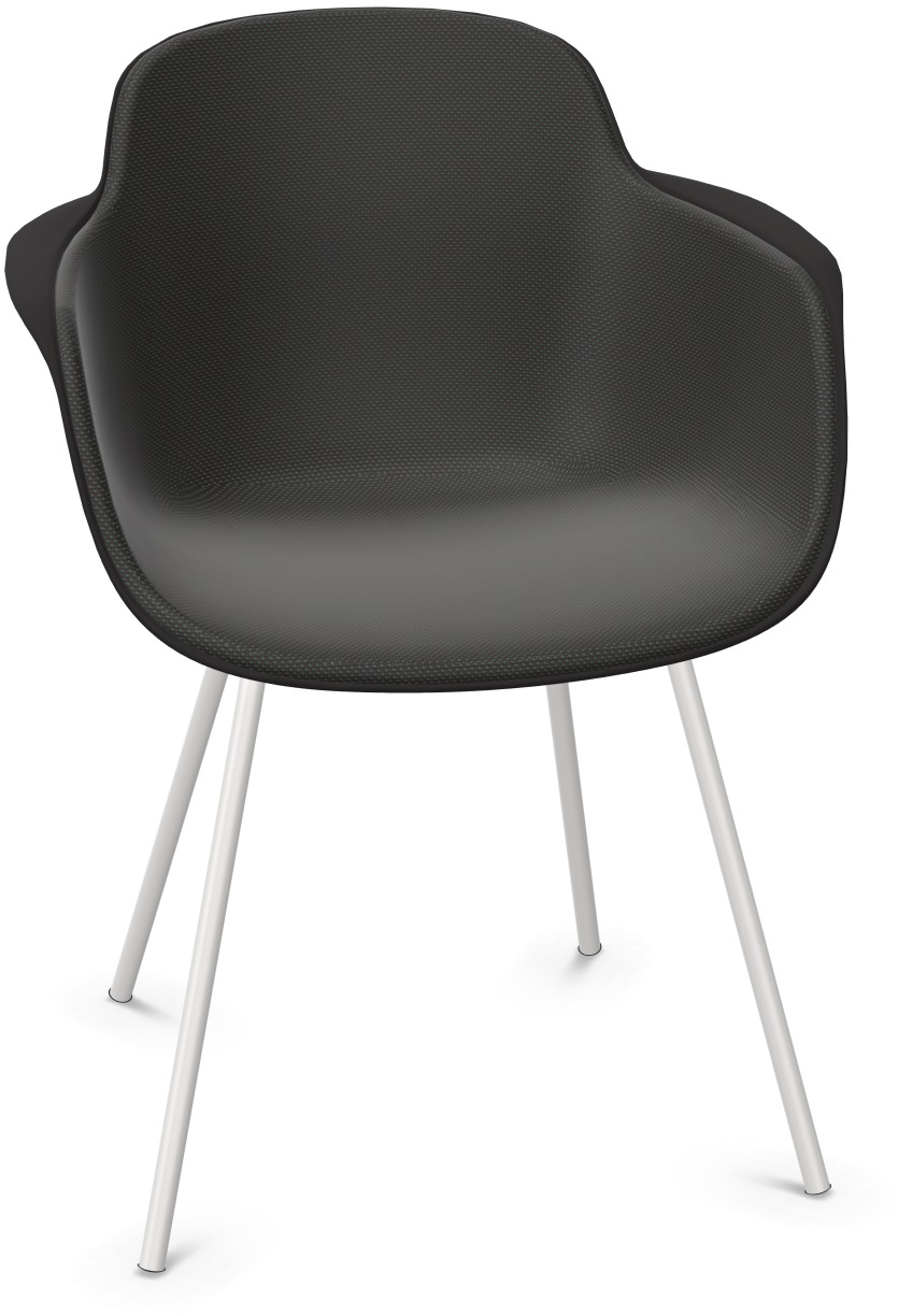 SICLA gepolstert in Dunkelgrau / Schwarz / Weiss präsentiert im Onlineshop von KAQTU Design AG. Stuhl mit Armlehne ist von Infiniti Design