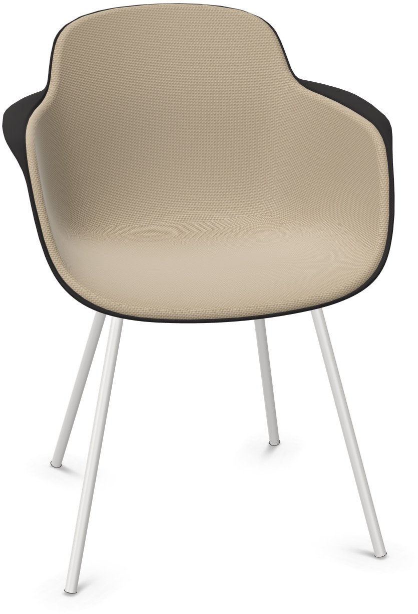 SICLA gepolstert in Hellbraun / Schwarz / Weiss präsentiert im Onlineshop von KAQTU Design AG. Stuhl mit Armlehne ist von Infiniti Design