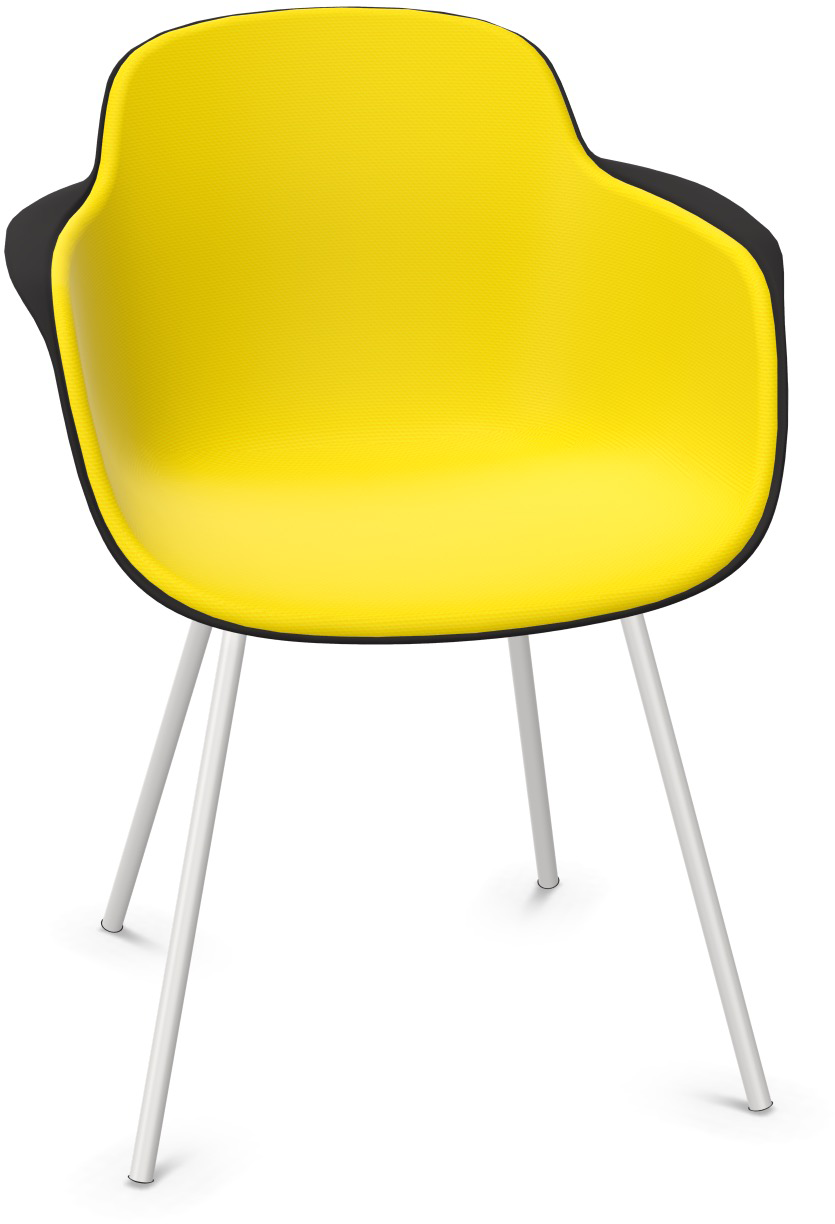 SICLA gepolstert in Gelb / Schwarz / Weiss präsentiert im Onlineshop von KAQTU Design AG. Stuhl mit Armlehne ist von Infiniti Design