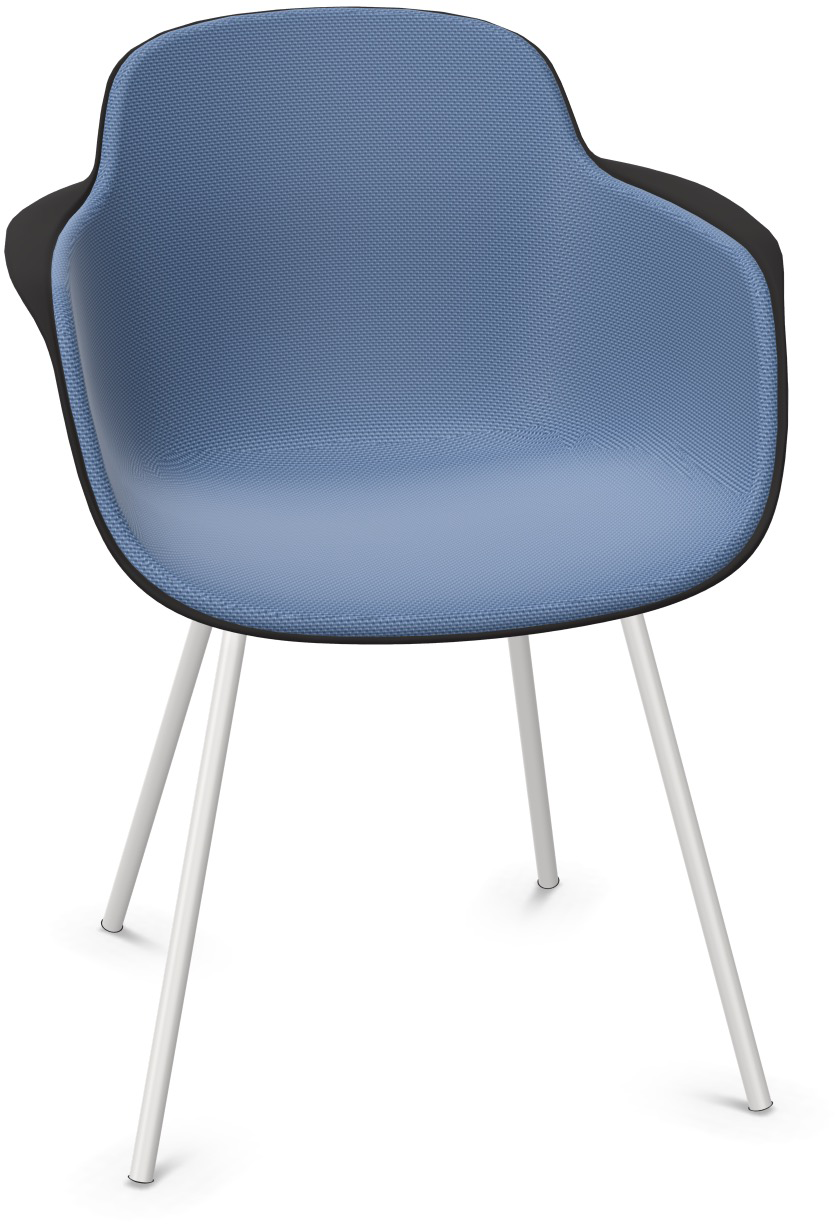 SICLA gepolstert in Blau / Schwarz / Weiss präsentiert im Onlineshop von KAQTU Design AG. Stuhl mit Armlehne ist von Infiniti Design