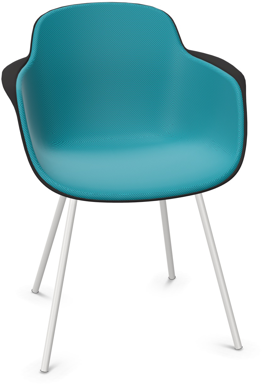 SICLA gepolstert in Türkis / Schwarz / Weiss präsentiert im Onlineshop von KAQTU Design AG. Stuhl mit Armlehne ist von Infiniti Design