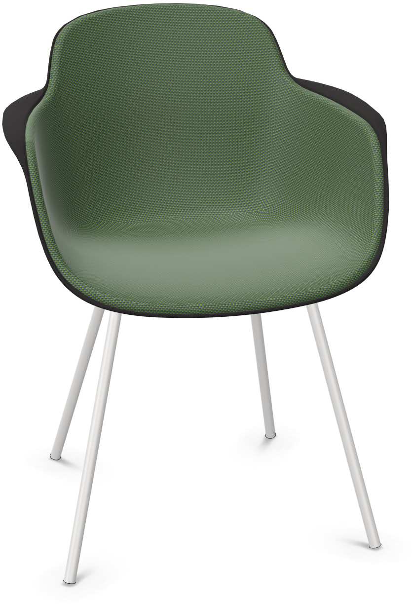 SICLA gepolstert in Dunkelgrün / Schwarz / Weiss präsentiert im Onlineshop von KAQTU Design AG. Stuhl mit Armlehne ist von Infiniti Design