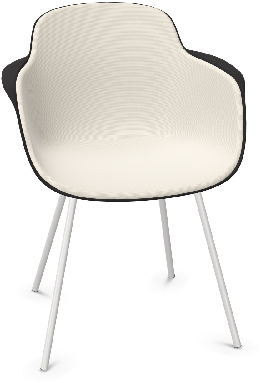 SICLA gepolstert in Weiss / Schwarz / Weiss präsentiert im Onlineshop von KAQTU Design AG. Stuhl mit Armlehne ist von Infiniti Design