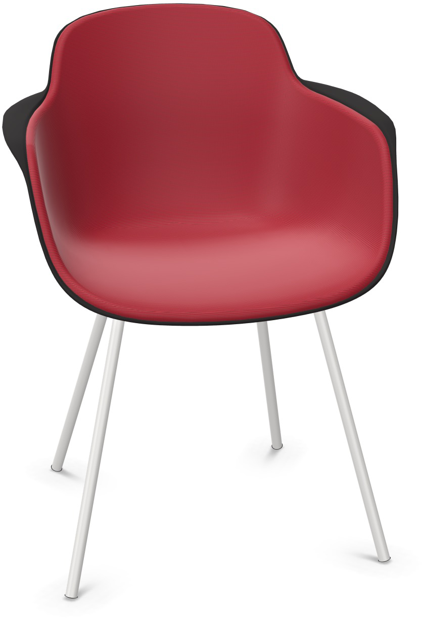 SICLA gepolstert in Dunkelrot / Schwarz / Weiss präsentiert im Onlineshop von KAQTU Design AG. Stuhl mit Armlehne ist von Infiniti Design