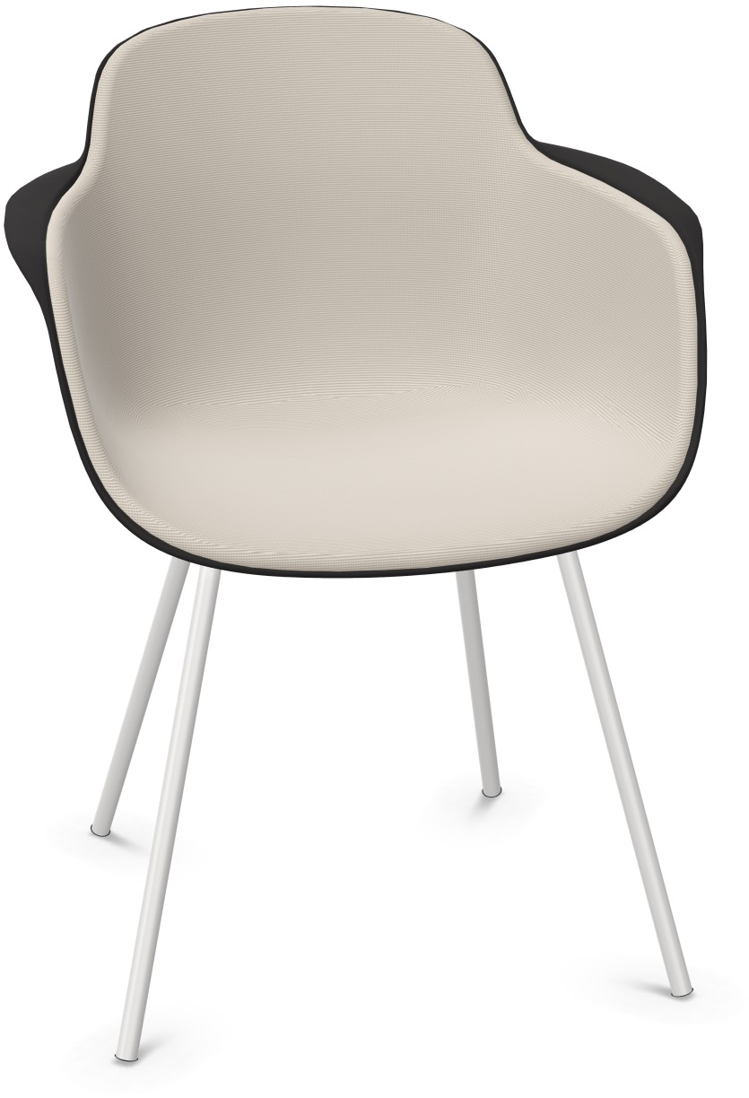SICLA gepolstert in Hellgrau / Schwarz / Weiss präsentiert im Onlineshop von KAQTU Design AG. Stuhl mit Armlehne ist von Infiniti Design