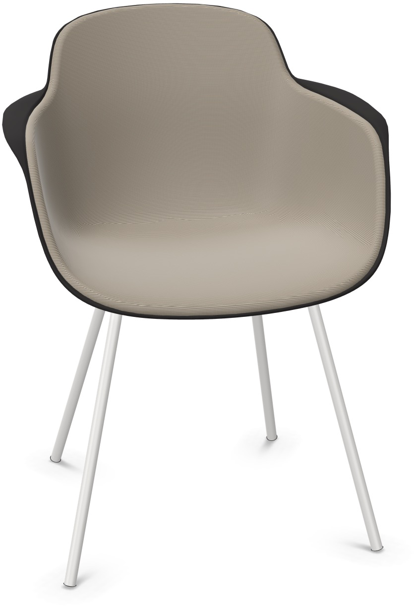 SICLA gepolstert in Beige / Schwarz / Weiss präsentiert im Onlineshop von KAQTU Design AG. Stuhl mit Armlehne ist von Infiniti Design