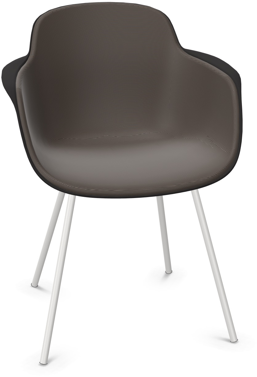 SICLA gepolstert in Graubraun / Schwarz / Weiss präsentiert im Onlineshop von KAQTU Design AG. Stuhl mit Armlehne ist von Infiniti Design