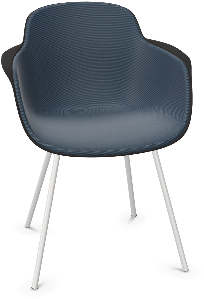 SICLA gepolstert in Dunkelblau / Schwarz / Weiss präsentiert im Onlineshop von KAQTU Design AG. Stuhl mit Armlehne ist von Infiniti Design