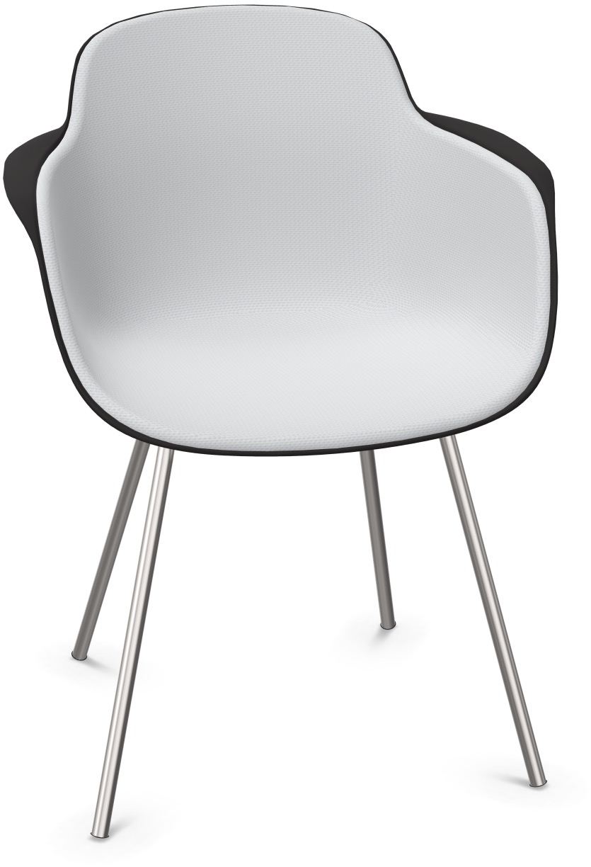 SICLA gepolstert in Grau / Schwarz / Chrom präsentiert im Onlineshop von KAQTU Design AG. Stuhl mit Armlehne ist von Infiniti Design