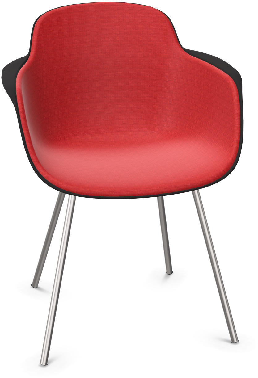 SICLA gepolstert in Rot / Schwarz / Chrom präsentiert im Onlineshop von KAQTU Design AG. Stuhl mit Armlehne ist von Infiniti Design