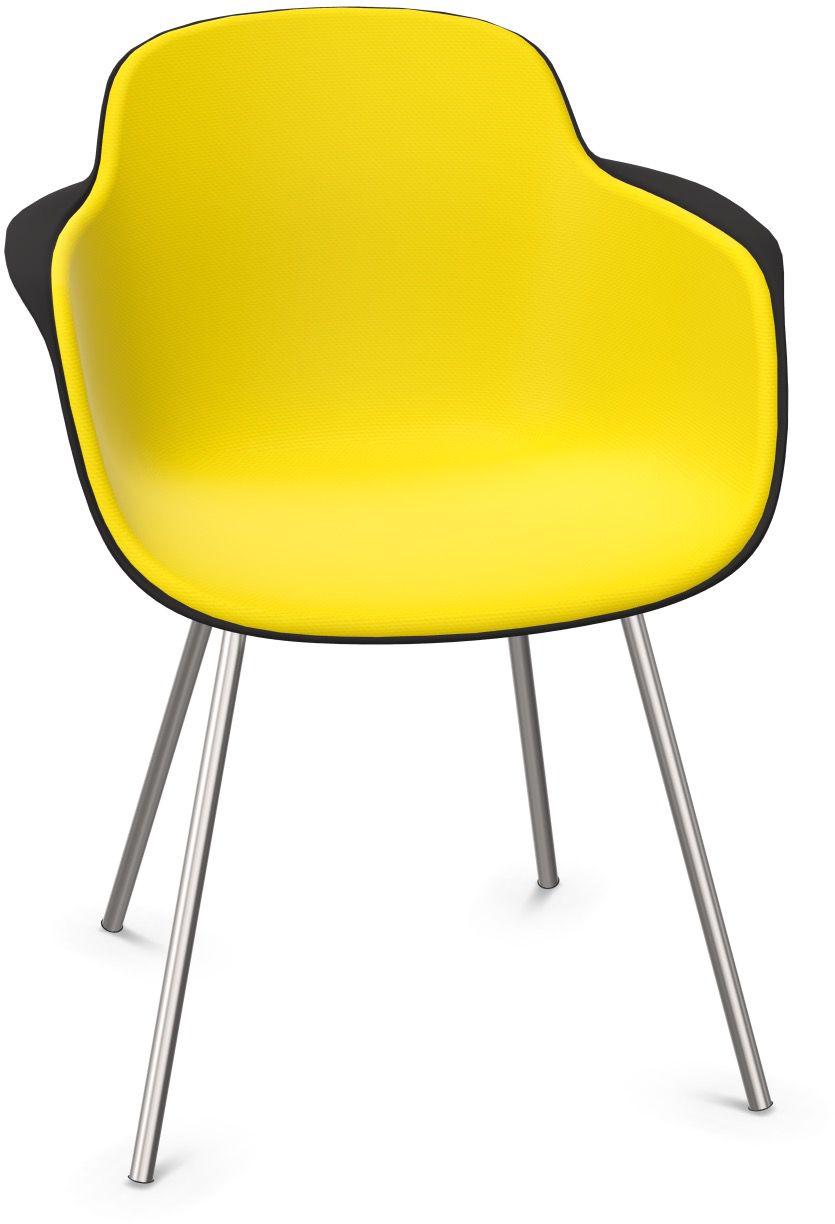 SICLA gepolstert in Gelb / Schwarz / Chrom präsentiert im Onlineshop von KAQTU Design AG. Stuhl mit Armlehne ist von Infiniti Design