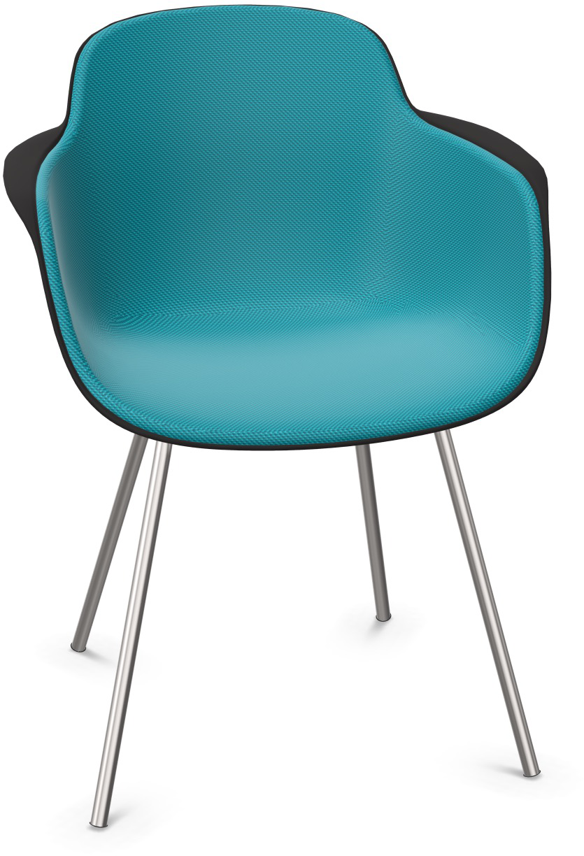 SICLA gepolstert in Türkis / Schwarz / Chrom präsentiert im Onlineshop von KAQTU Design AG. Stuhl mit Armlehne ist von Infiniti Design