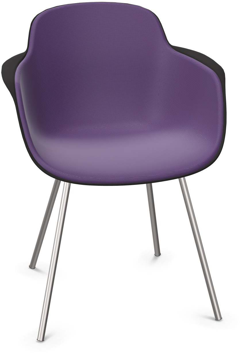 SICLA gepolstert in Violett / Schwarz / Chrom präsentiert im Onlineshop von KAQTU Design AG. Stuhl mit Armlehne ist von Infiniti Design