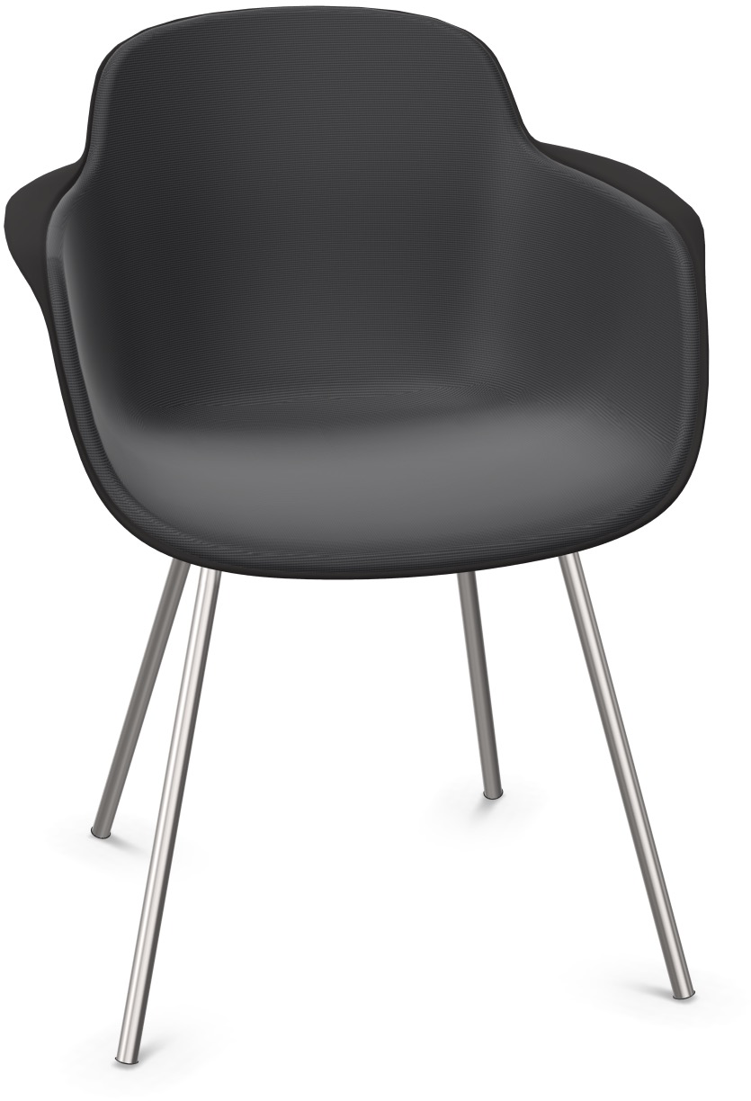 SICLA gepolstert in Anthrazit / Chrom präsentiert im Onlineshop von KAQTU Design AG. Stuhl mit Armlehne ist von Infiniti Design
