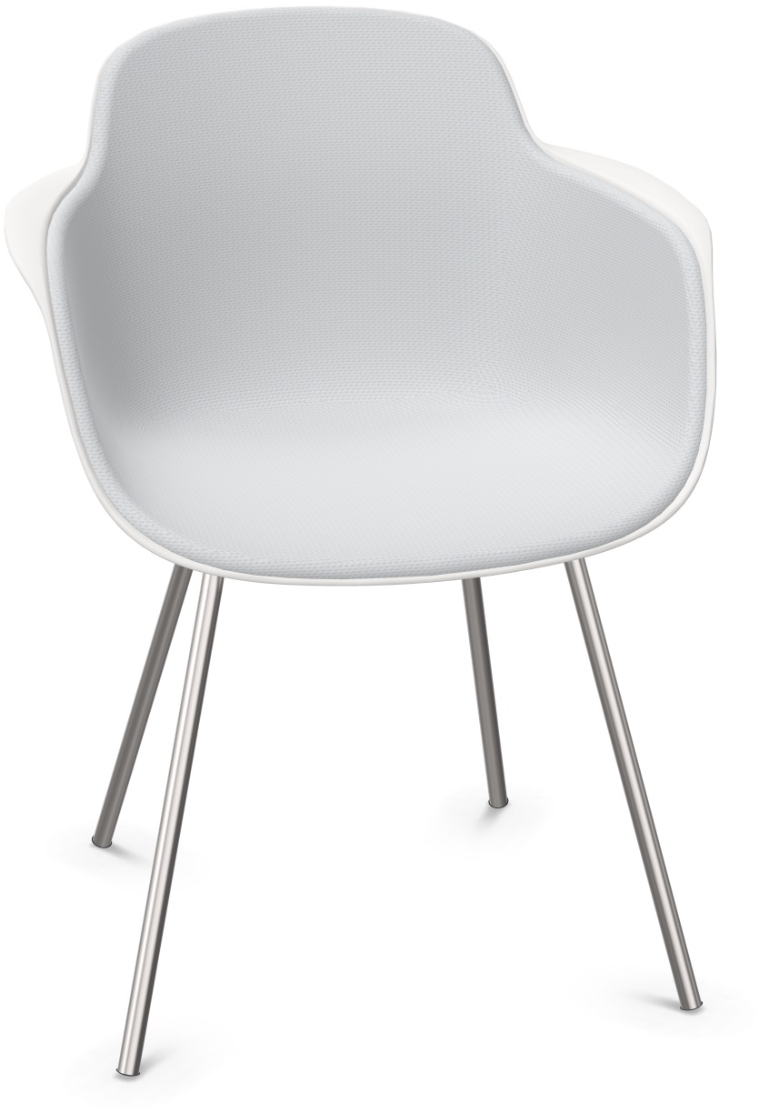SICLA gepolstert in Grau / Weiss / Chrom präsentiert im Onlineshop von KAQTU Design AG. Stuhl mit Armlehne ist von Infiniti Design