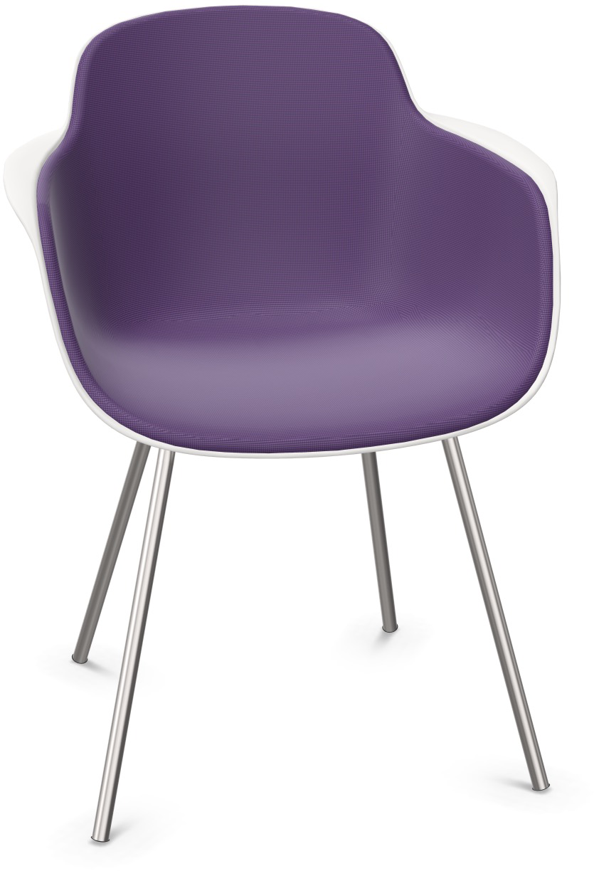 SICLA gepolstert in Violett / Weiss / Chrom präsentiert im Onlineshop von KAQTU Design AG. Stuhl mit Armlehne ist von Infiniti Design