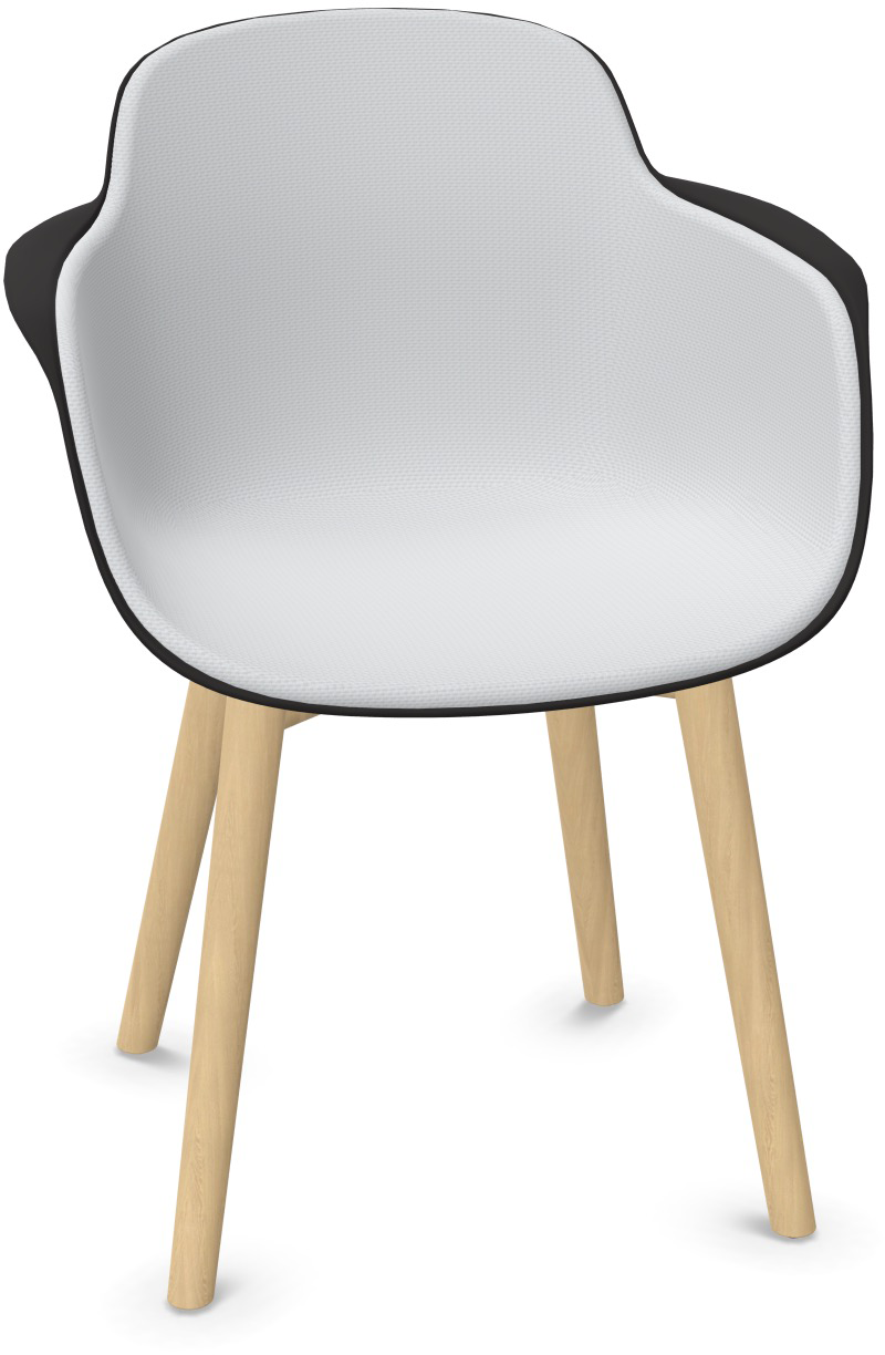 SICLA Holz gepolstert in Grau / Schwarz / Natur präsentiert im Onlineshop von KAQTU Design AG. Stuhl mit Armlehne ist von Infiniti Design