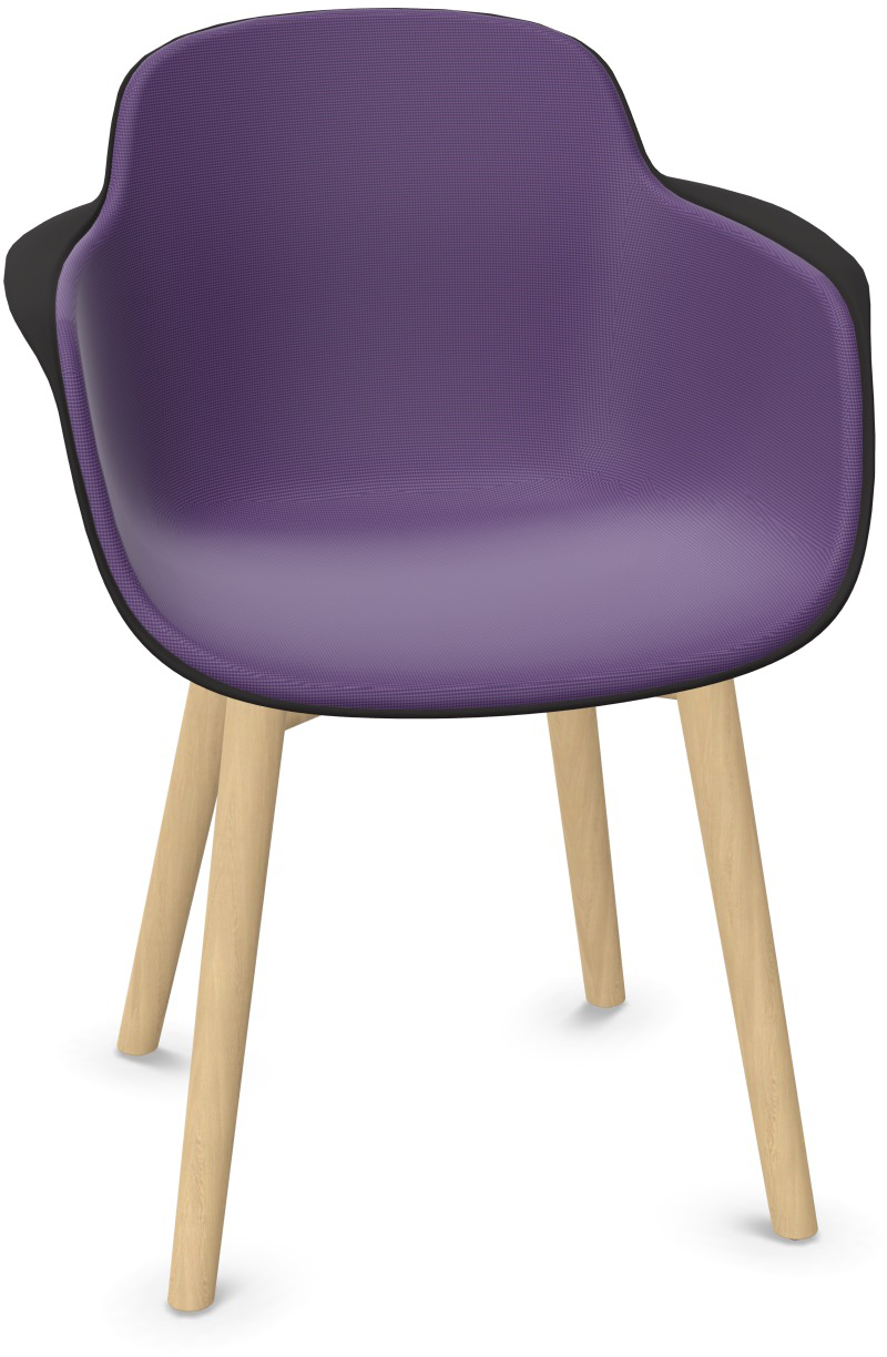 SICLA Holz gepolstert in Violett / Schwarz / Natur präsentiert im Onlineshop von KAQTU Design AG. Stuhl mit Armlehne ist von Infiniti Design