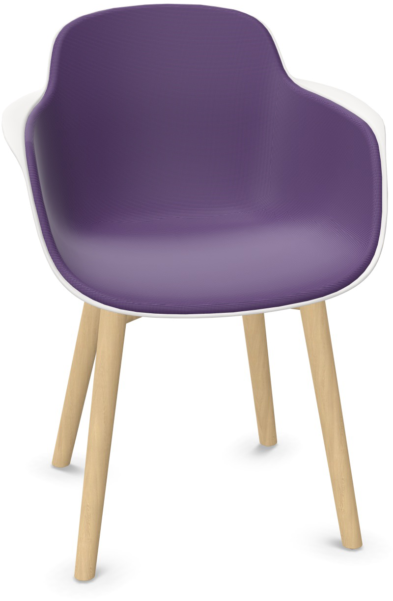 SICLA Holz gepolstert in Violett / Weiss / Natur präsentiert im Onlineshop von KAQTU Design AG. Stuhl mit Armlehne ist von Infiniti Design
