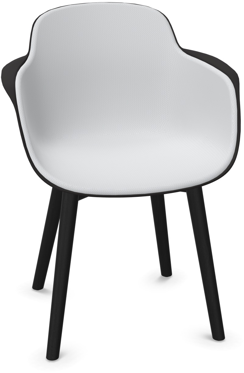 SICLA Holz gepolstert in Grau / Schwarz präsentiert im Onlineshop von KAQTU Design AG. Stuhl mit Armlehne ist von Infiniti Design