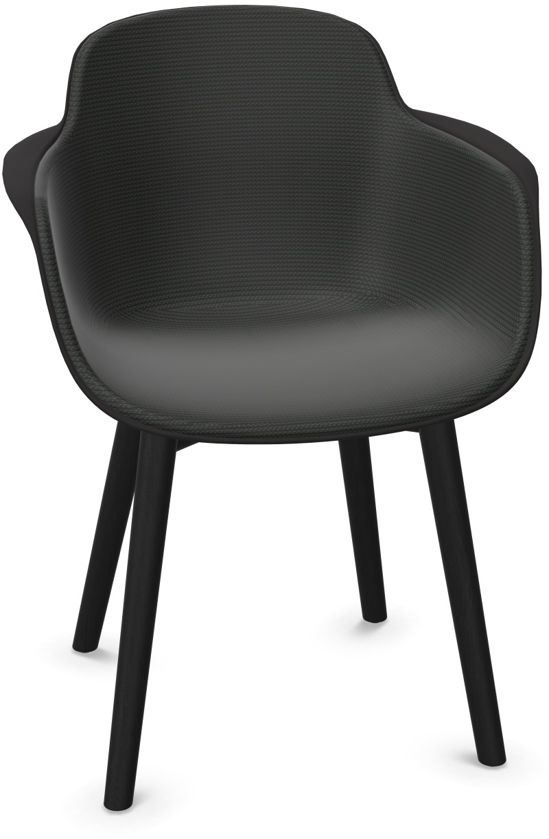 SICLA Holz gepolstert in Schwarz präsentiert im Onlineshop von KAQTU Design AG. Stuhl mit Armlehne ist von Infiniti Design
