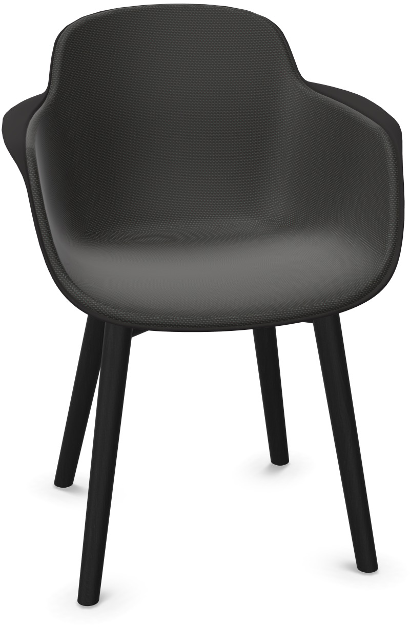 SICLA Holz gepolstert in Dunkelgrau / Schwarz präsentiert im Onlineshop von KAQTU Design AG. Stuhl mit Armlehne ist von Infiniti Design