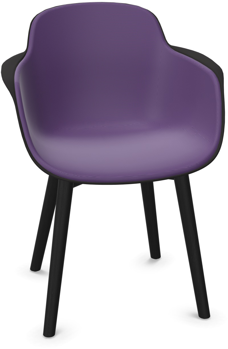 SICLA Holz gepolstert in Violett / Schwarz präsentiert im Onlineshop von KAQTU Design AG. Stuhl mit Armlehne ist von Infiniti Design