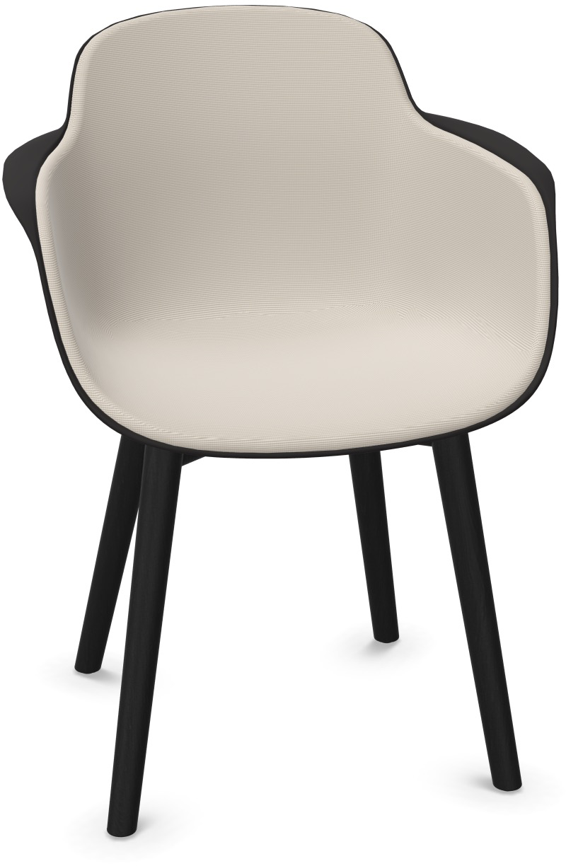 SICLA Holz gepolstert in Hellgrau / Schwarz präsentiert im Onlineshop von KAQTU Design AG. Stuhl mit Armlehne ist von Infiniti Design