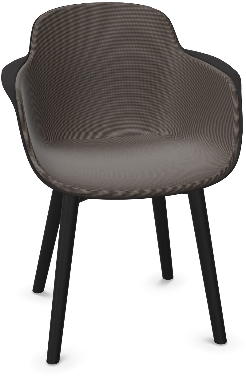 SICLA Holz gepolstert in Graubraun / Schwarz präsentiert im Onlineshop von KAQTU Design AG. Stuhl mit Armlehne ist von Infiniti Design