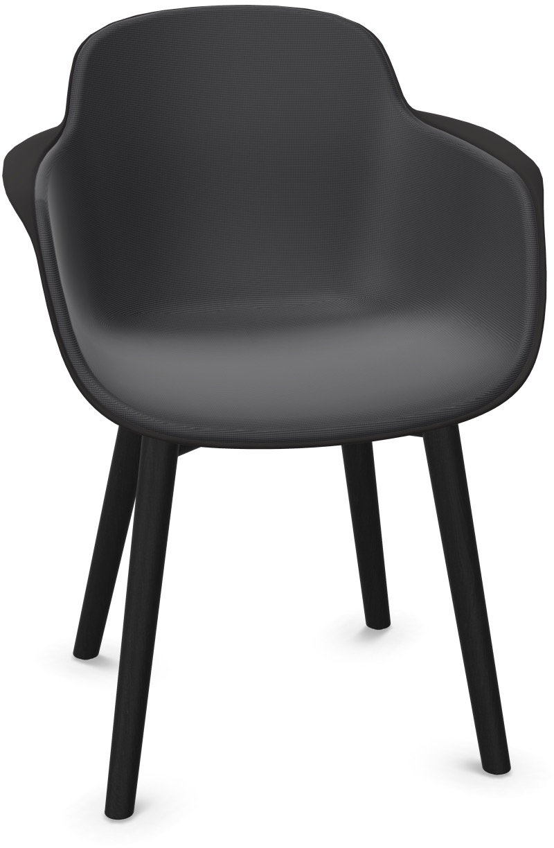 SICLA Holz gepolstert in Anthrazit präsentiert im Onlineshop von KAQTU Design AG. Stuhl mit Armlehne ist von Infiniti Design