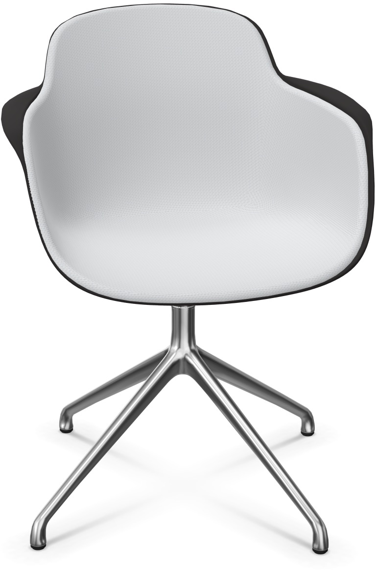 SICLA Alu gepolstert in Grau / Schwarz / Silber präsentiert im Onlineshop von KAQTU Design AG. Stuhl mit Armlehne ist von Infiniti Design
