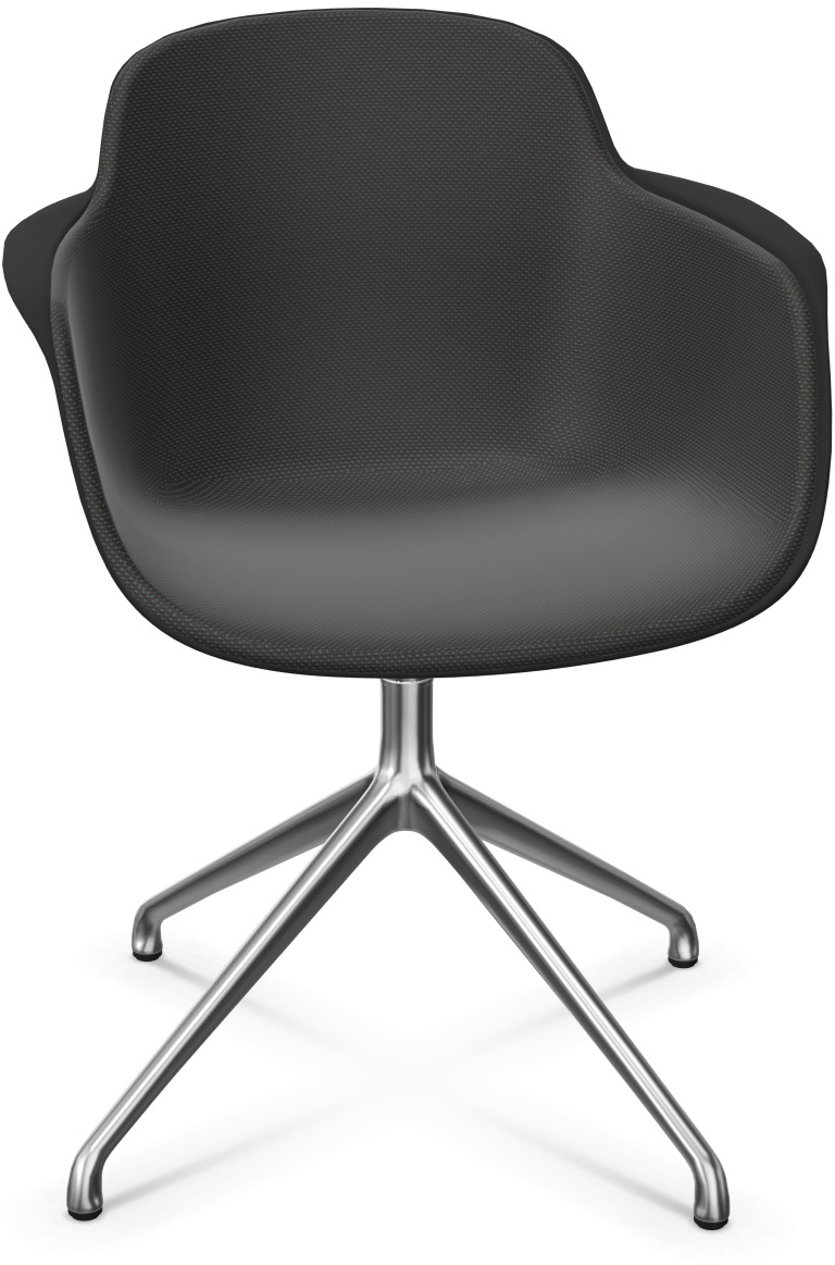 SICLA Alu gepolstert in Dunkelgrau / Schwarz / Silber präsentiert im Onlineshop von KAQTU Design AG. Stuhl mit Armlehne ist von Infiniti Design