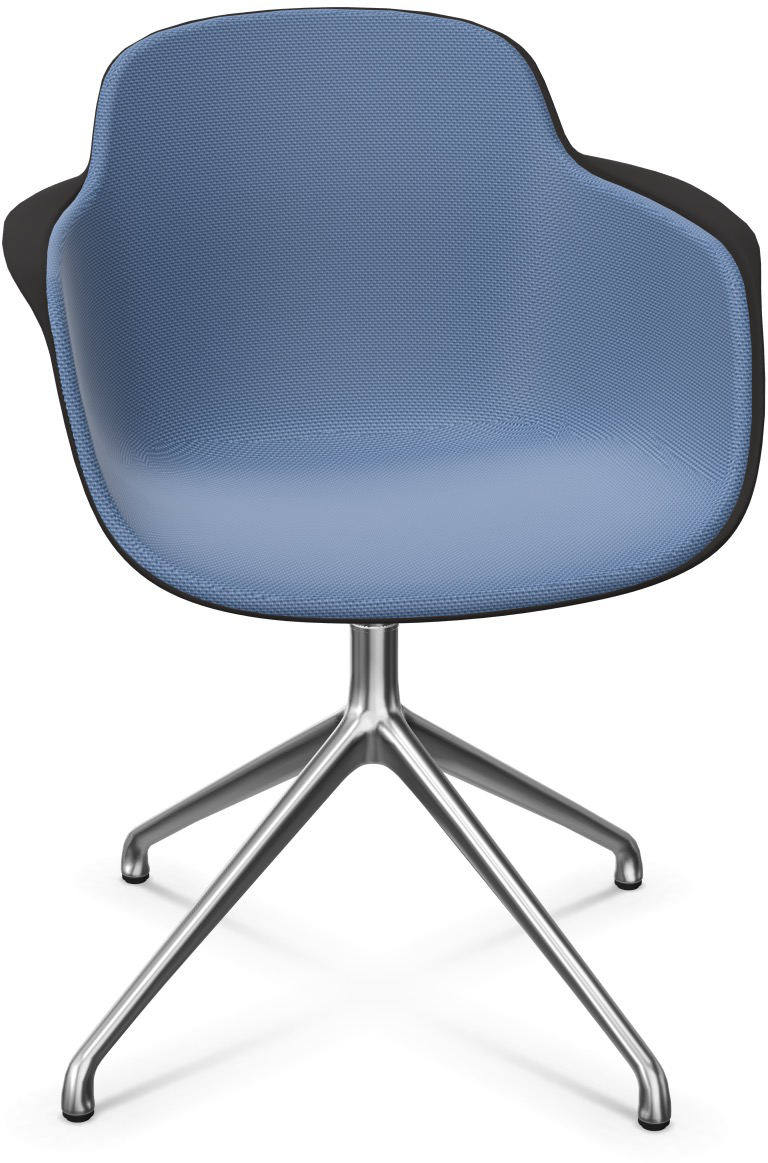 SICLA Alu gepolstert in Blau / Schwarz / Silber präsentiert im Onlineshop von KAQTU Design AG. Stuhl mit Armlehne ist von Infiniti Design