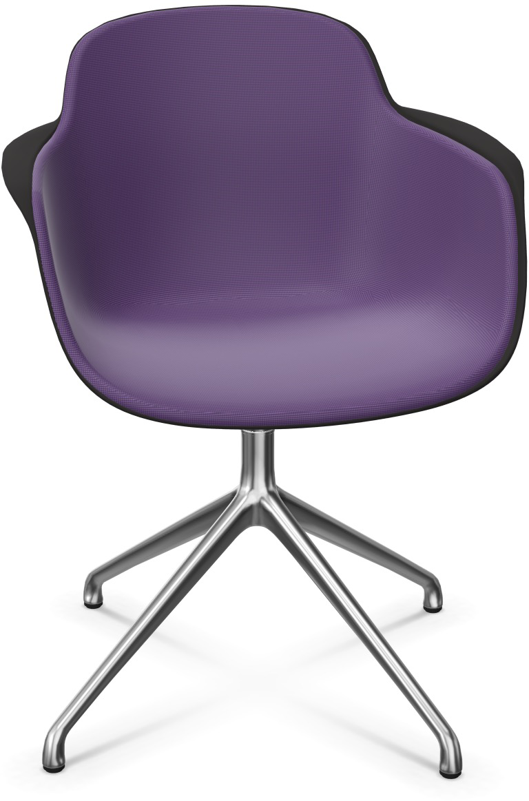 SICLA Alu gepolstert in Violett / Schwarz / Silber präsentiert im Onlineshop von KAQTU Design AG. Stuhl mit Armlehne ist von Infiniti Design