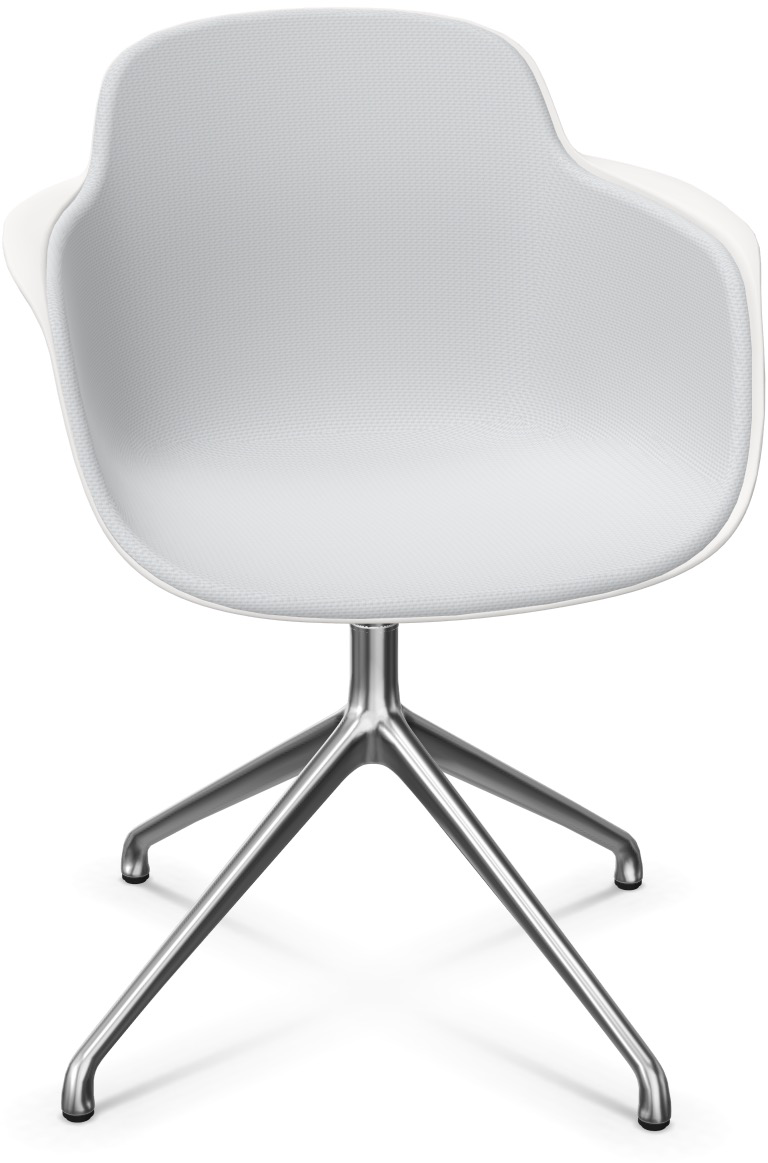 SICLA Alu gepolstert in Grau / Weiss / Silber präsentiert im Onlineshop von KAQTU Design AG. Stuhl mit Armlehne ist von Infiniti Design