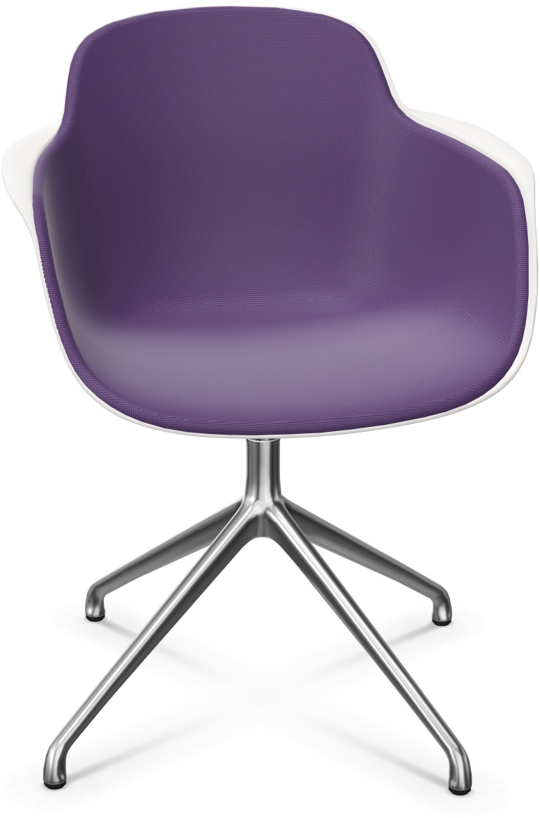 SICLA Alu gepolstert in Violett / Weiss / Silber präsentiert im Onlineshop von KAQTU Design AG. Stuhl mit Armlehne ist von Infiniti Design