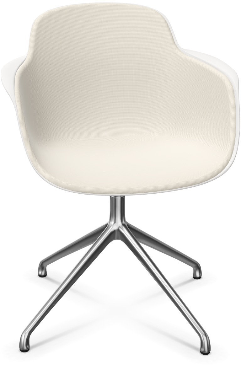 SICLA Alu gepolstert in Schwarz / Weiss / Silber präsentiert im Onlineshop von KAQTU Design AG. Stuhl mit Armlehne ist von Infiniti Design