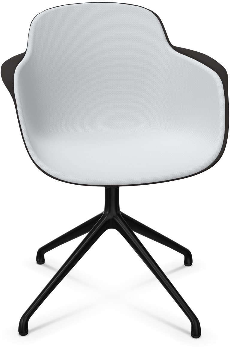 SICLA Alu gepolstert in Grau / Schwarz präsentiert im Onlineshop von KAQTU Design AG. Stuhl mit Armlehne ist von Infiniti Design