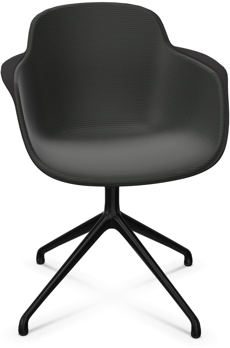 SICLA Alu gepolstert in Schwarz präsentiert im Onlineshop von KAQTU Design AG. Stuhl mit Armlehne ist von Infiniti Design
