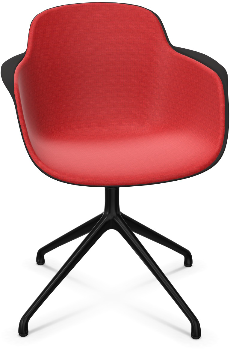 SICLA Alu gepolstert in Rot / Schwarz präsentiert im Onlineshop von KAQTU Design AG. Stuhl mit Armlehne ist von Infiniti Design