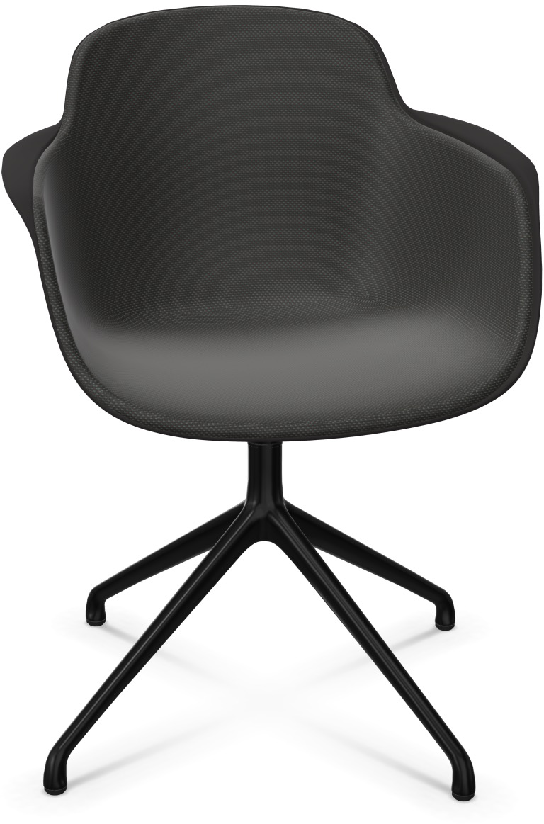 SICLA Alu gepolstert in Dunkelgrau / Schwarz präsentiert im Onlineshop von KAQTU Design AG. Stuhl mit Armlehne ist von Infiniti Design