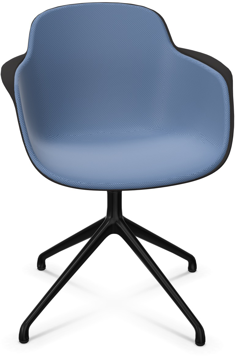 SICLA Alu gepolstert in Blau / Schwarz präsentiert im Onlineshop von KAQTU Design AG. Stuhl mit Armlehne ist von Infiniti Design