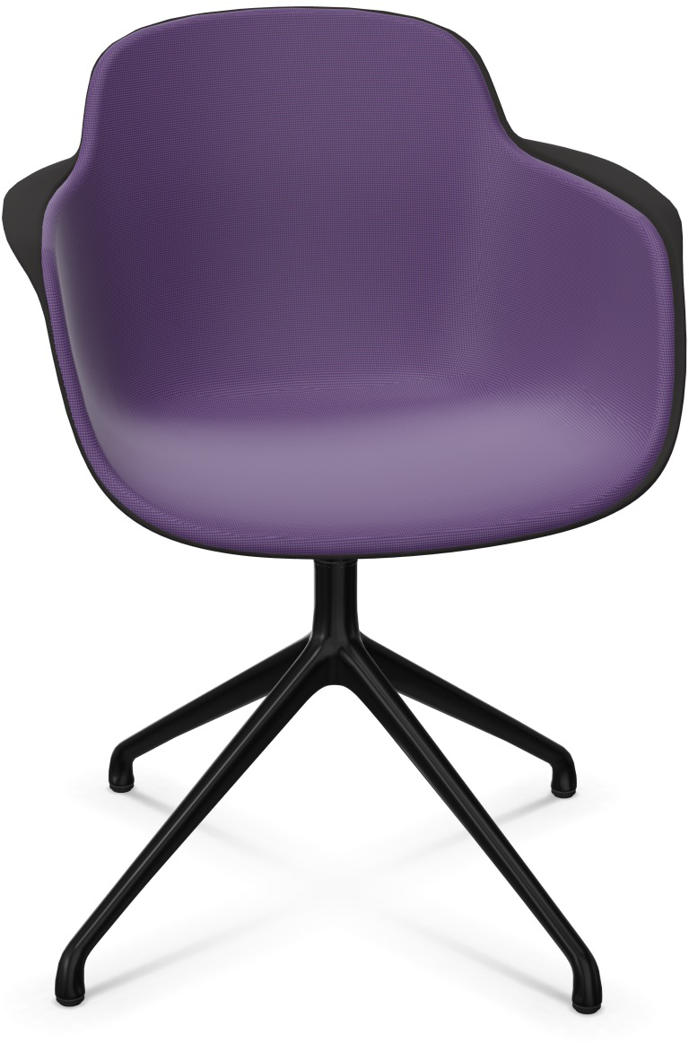 SICLA Alu gepolstert in Violett / Schwarz präsentiert im Onlineshop von KAQTU Design AG. Stuhl mit Armlehne ist von Infiniti Design