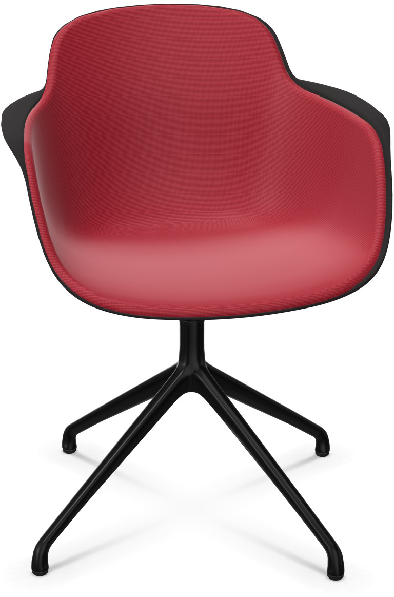 SICLA Alu gepolstert in Dunkelrot / Schwarz präsentiert im Onlineshop von KAQTU Design AG. Stuhl mit Armlehne ist von Infiniti Design