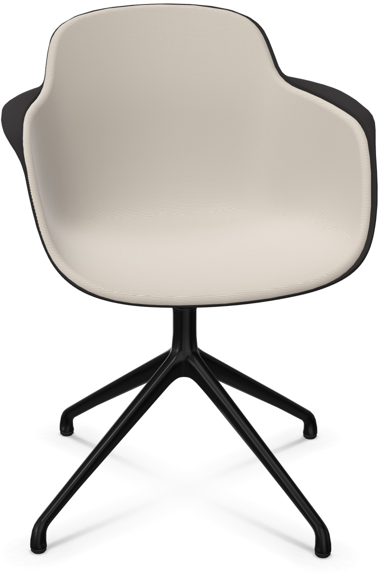 SICLA Alu gepolstert in Hellgrau / Schwarz präsentiert im Onlineshop von KAQTU Design AG. Stuhl mit Armlehne ist von Infiniti Design